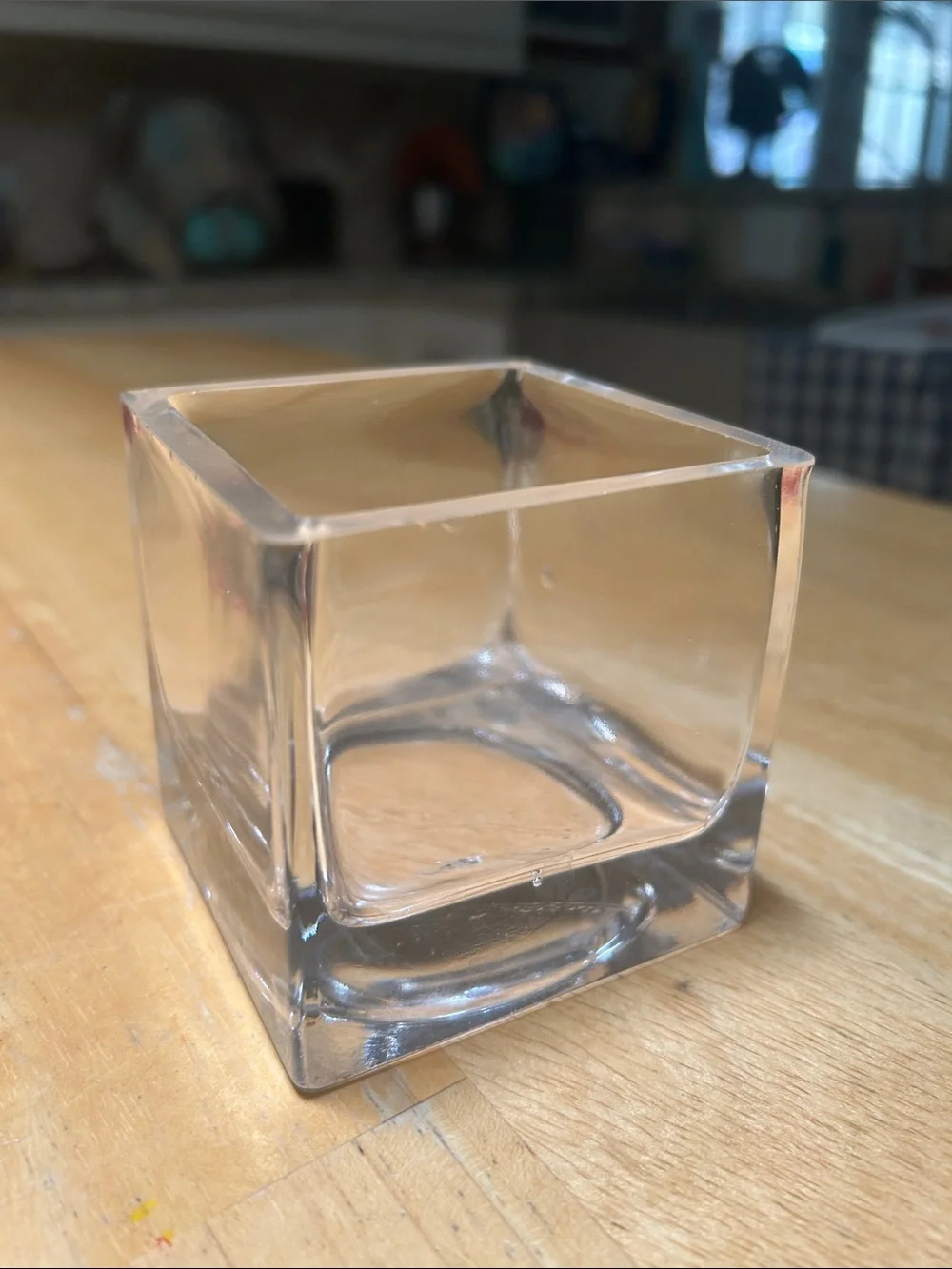 Clear Square Glass Votive Vase - Home Accents